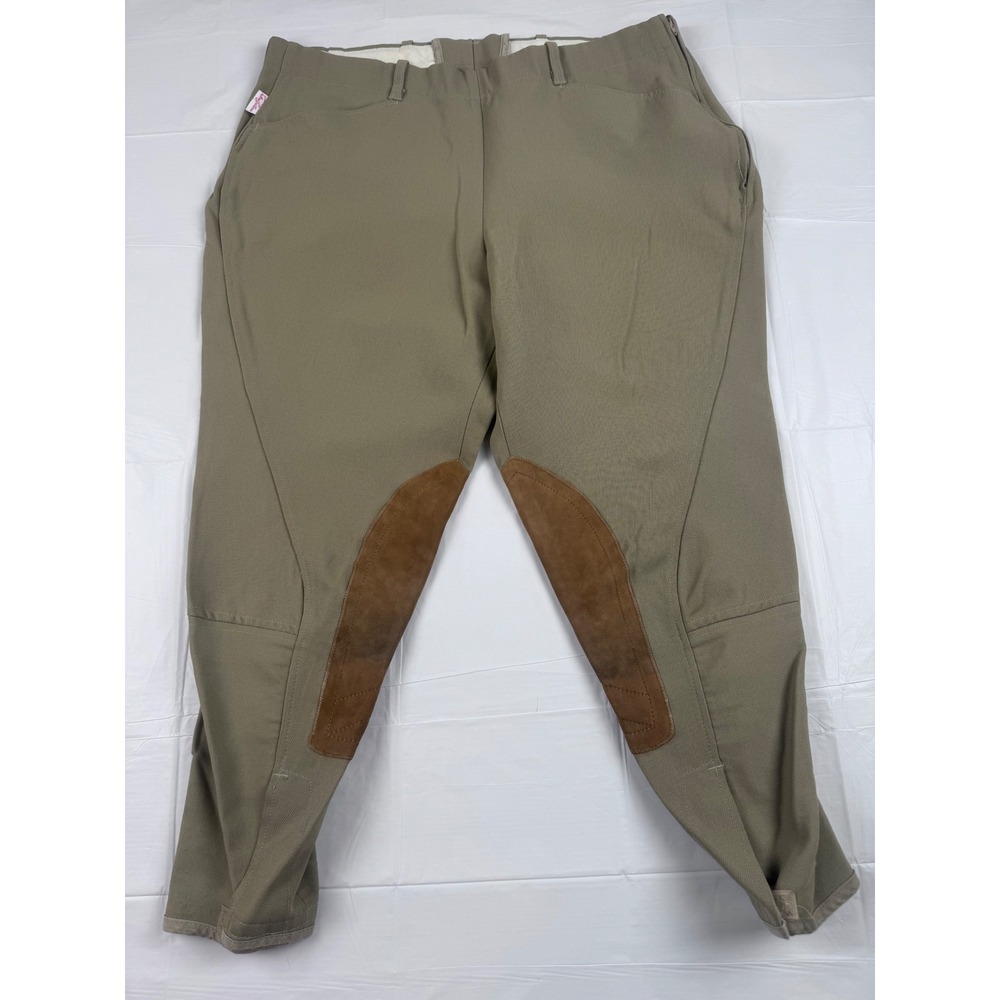 Tailored Sportsman English Riding Breeches Tan Knee Patch Equestrian Pants 34